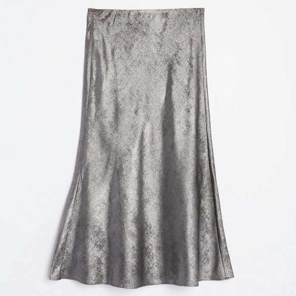 NWT LOFT Shimmery Flowy Midi Skirt - Picture 2 of 5